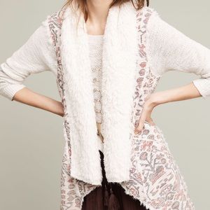 Anthropologie Jacquard Sherpa Vest